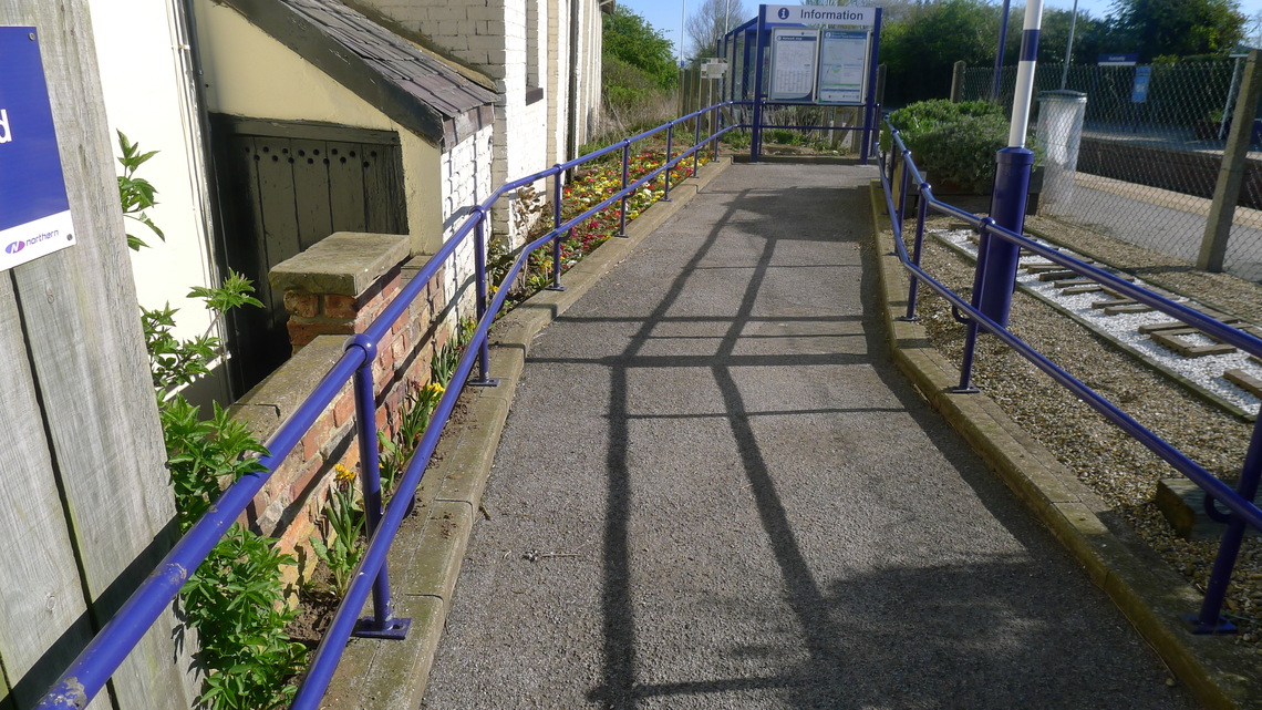Entrance to the Scarborough Platform in the Spring of 2018 at Hunmanby Railway Station