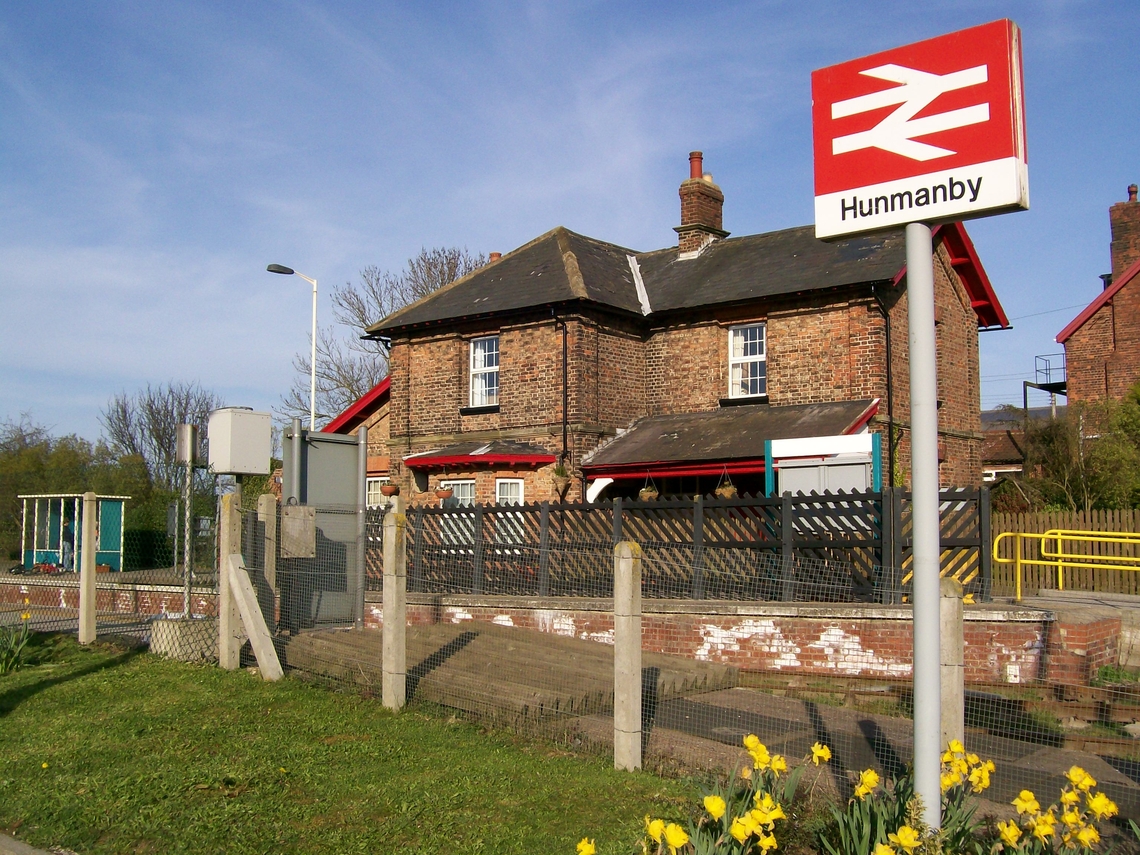 View to the Station House at Hunmanby from the Scarborough Platform entrance in spring 2007