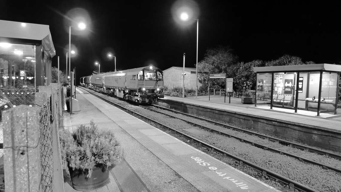 Network Rail Rail Grinding train at Hunmanby Railway Station