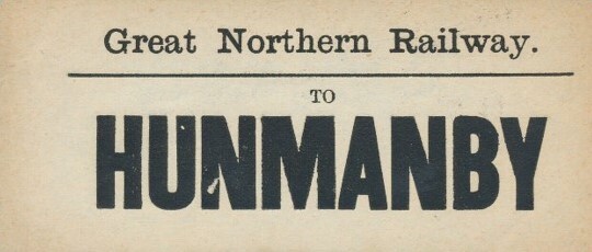 Great Northern Railway  to Hunmanby Luggage Label