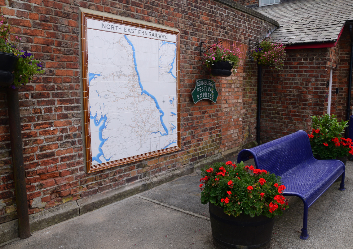 14th August 2021, The North Eastern Railway Tile Map, is fully installed with grouting completed