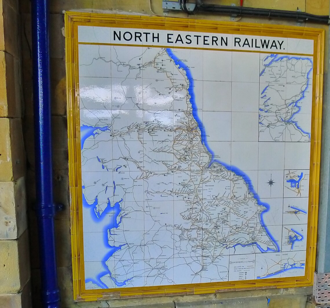 North Eastern Railway Tile Map at Scarborough Railway Station