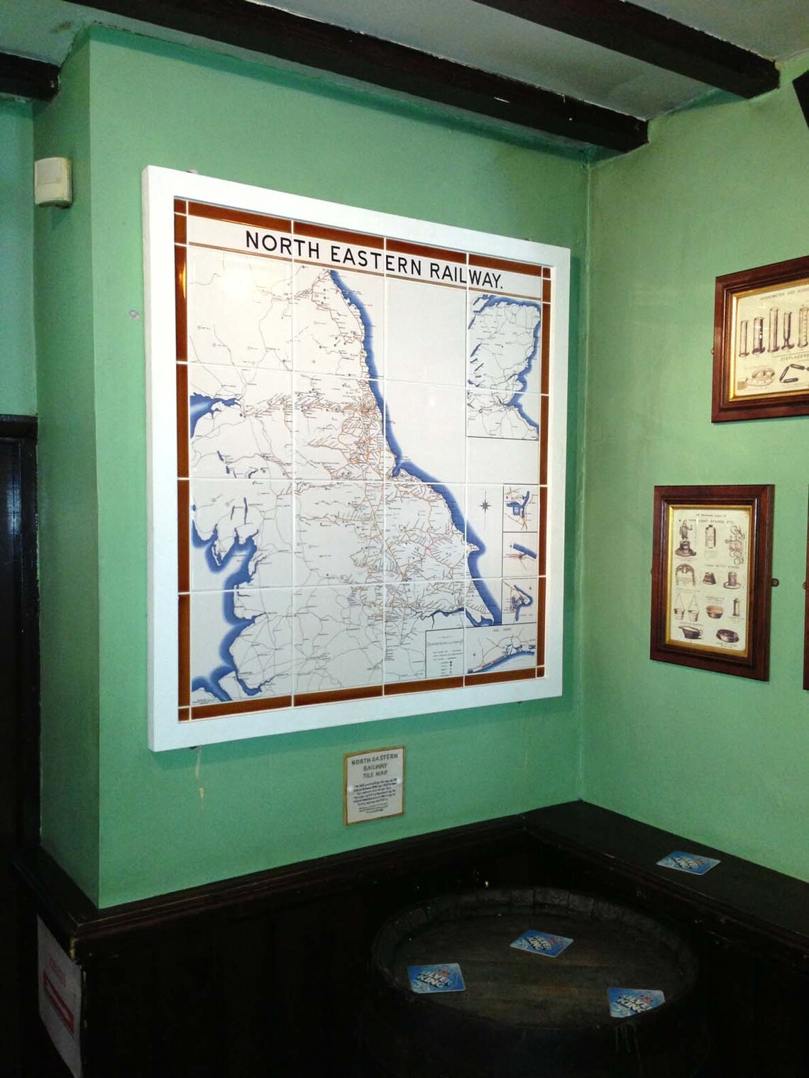 Half size North Eastern Railway Tile Map leaned to Hunmanby Village