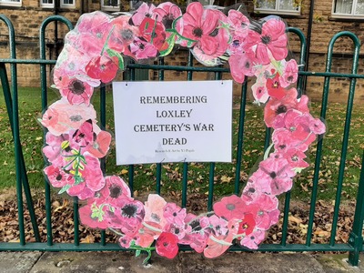 Wreath outside Loxley School
