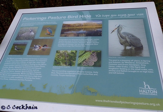 Bird Screen information board, one of several boards around the reserve, designed by the Friends of Pickerings Pasture LNR
