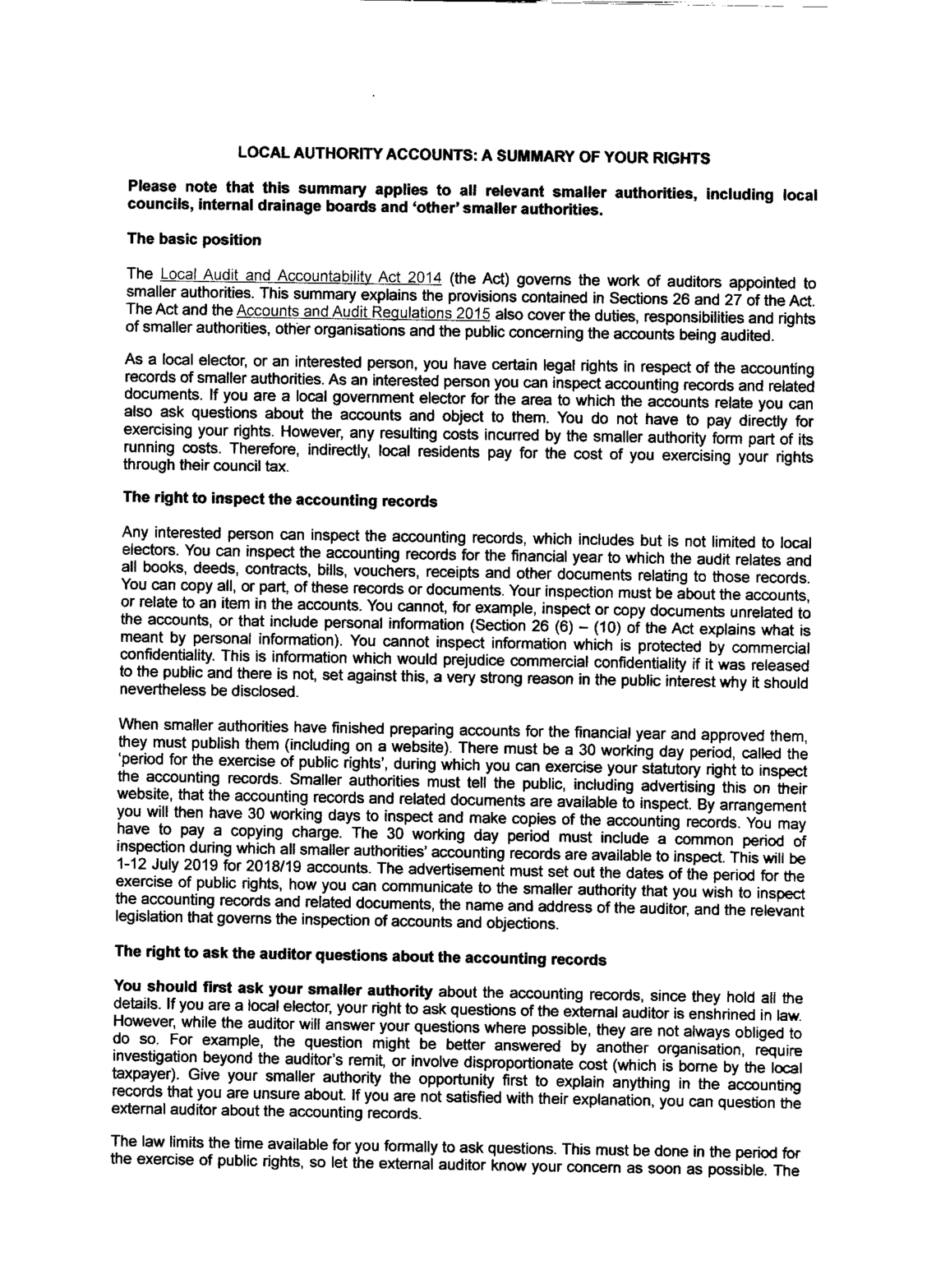 Audit YE 31/3/21: Notice of Public Rights Page 2