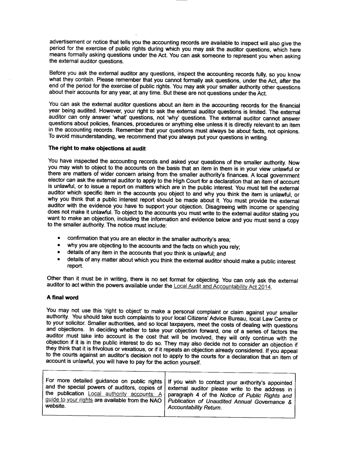 Audit YE 31/3/21: Notice of Public Rights Page 3