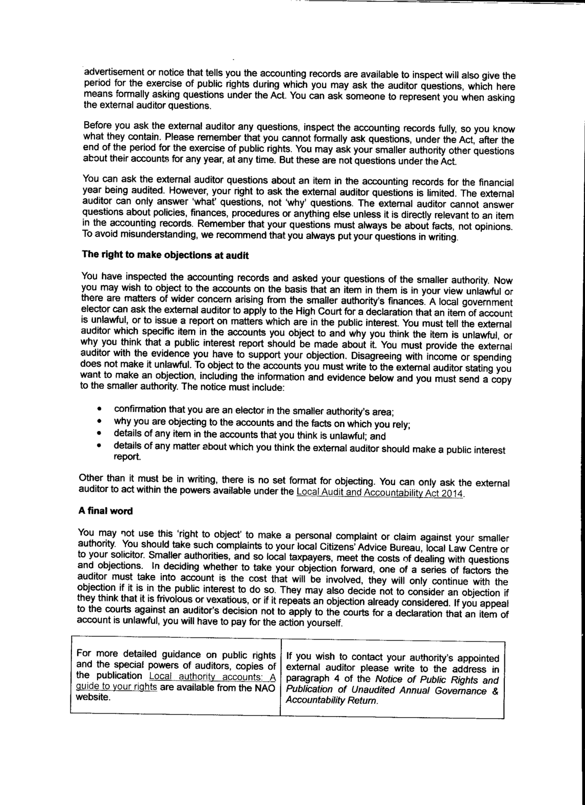 Audit YE 31/3/22: Notice of Public Rights Page 3