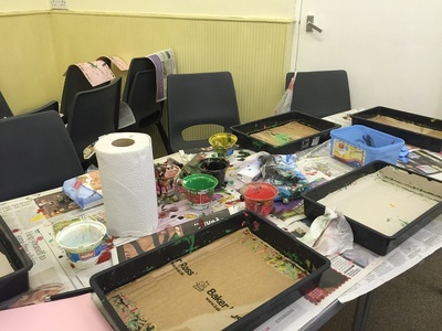 Painting with Marbles Easter