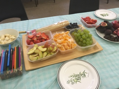 Ready to make fruit kebabs