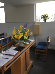 Flowers to welcome people into church