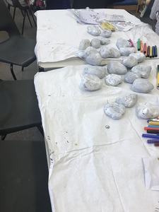 Painting pebbles 