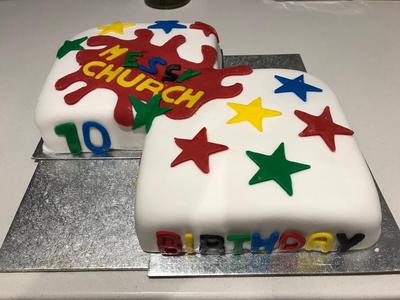 Messy Church 10th Birthday Cake
