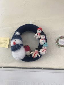 Snowman Kntting Wreath