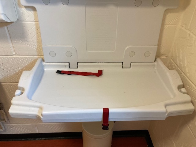 The open baby changing unit