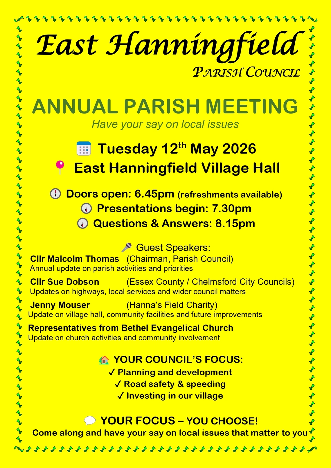 Poster publicising the Meeting