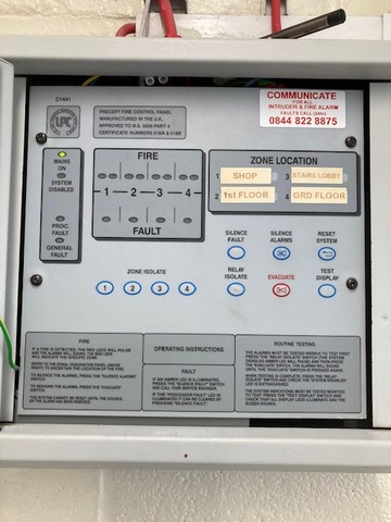 Inside Fire Alarm Cabinet