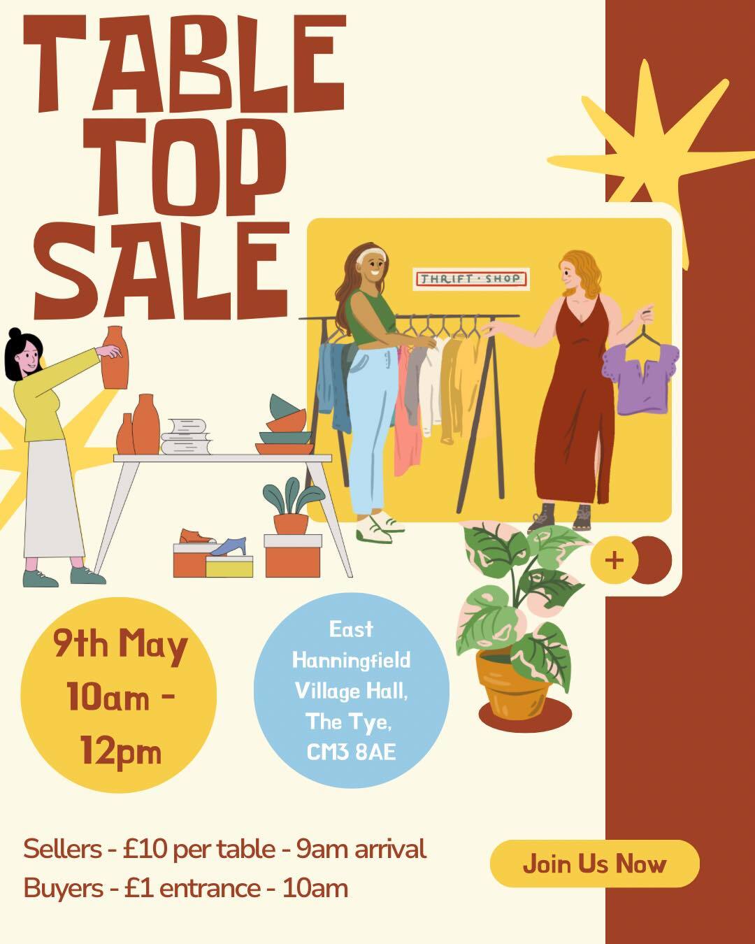 Information  about the tabletop sale