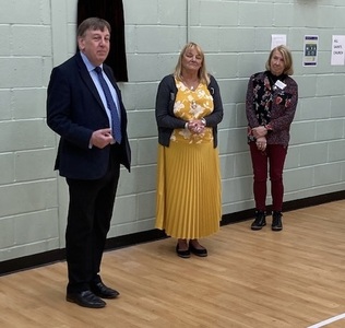 Sir John Whittingdale with HFC Chairperson Jenny Mouser and HFC Secretary Wendy Thomas
