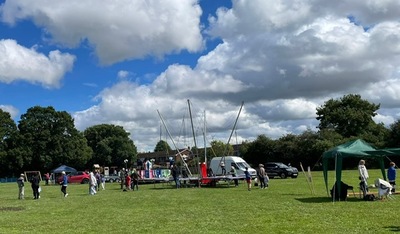 View of Teacup Ride and Bungee Bouncer