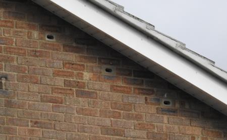 swift bricks under eaves