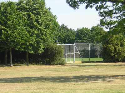 Double gate onto the pitch for vehicle entry. 