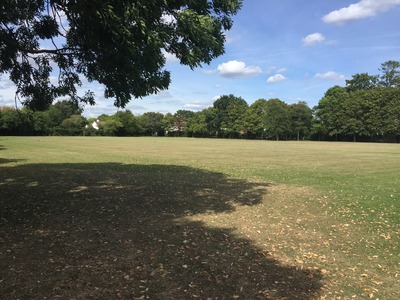 View across the football pitch 