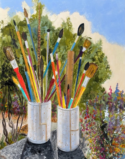 Brushes, Acrylic Canvas Unframed, H80cm x W60cm, £180