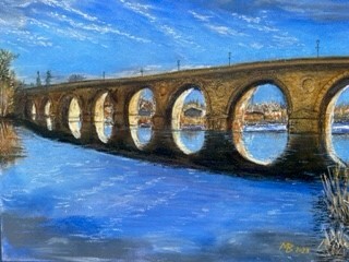 Painting of Hexham Bridge over the Tyne