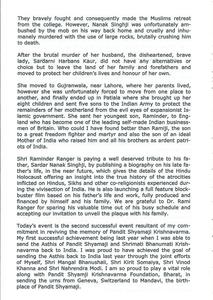 MEMORIAL PLAQUE SOUVENIR