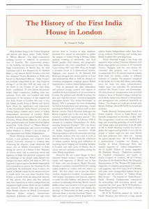 INDIA HOUSE ARTICLE IN INDIA LINK MAGAZINE LONDON 