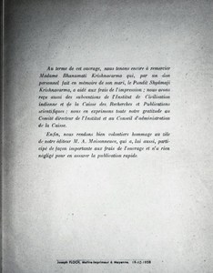 PUBLICATION OF SANSKRIT FRENCH DICTIONARY BY UNIVERSITY OF PARIS FINANCED BY BHANUMAJI IN MEMORY OF HER HUSBAND PANDIR SHYAMAJI KEISHNAVARMA 