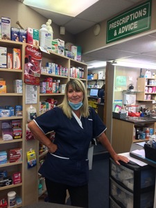 Karen at the pharmacy Druids Heath 