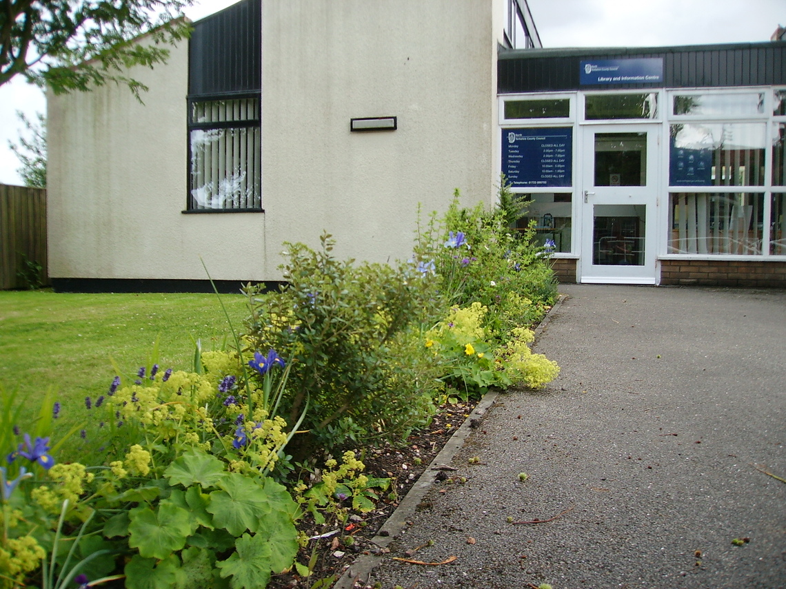 By summer 2009 the long border is well established outside the library