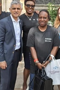 Meeting Sadiq Khan at the Southwark Cathedral in 2023 - During a Windrush remembrance sponsored walk event