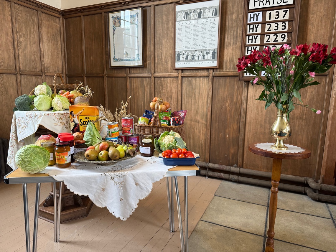 Harvest Table for Thanksgiving Service