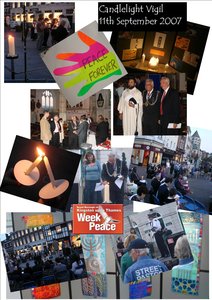 multi faith readings in candle light in Kingston Market square