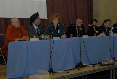 other panellists were Charanjit Singh Makan, Marilyn Mason, Rabbi Danny Rich and Imam Shahid Hussein