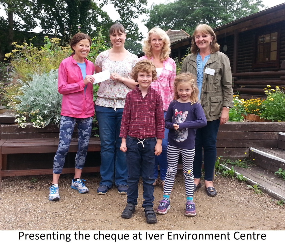 Presenting the £500 cheque at Iver Environment Centre
