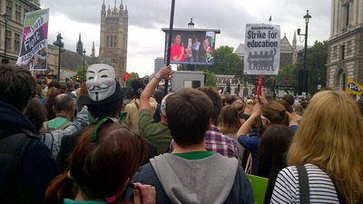 on the march to Parliament Square