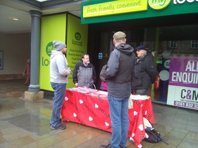  LATUC's #HeartUnions week stall in Market Square, Lancaster, 12.2.19