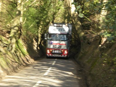 Large Lorry fills the whole lane