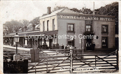 108A - Railway Station & Towneley Arms - View of the railway station and the Towneley Arms - Unknown