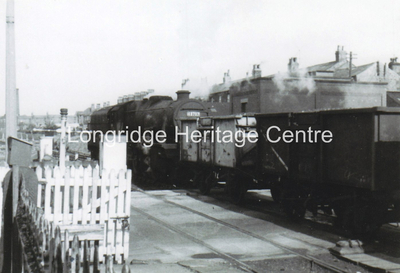 108B - Berry Lane - The daily goods train crossing Berry Lane - 1966