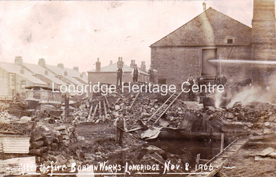 133A - Victoria Street - The bobbin mill on 8th November after the fire - 1906