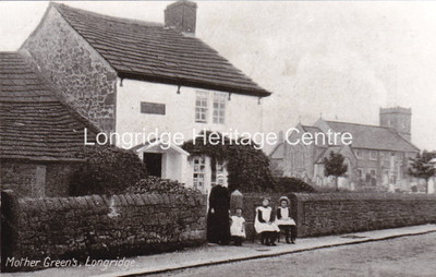 152A - Lower Lane - Mother Greens cottage and the parish church - 1907