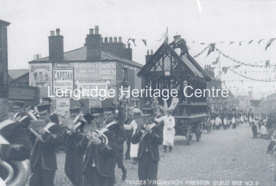 318B - Longridge Band - Preston Guild Trades Procession in Ribbleton Lane - 1902