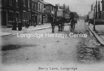 408B - Berry Lane - A view looking uphill from opposite the Co-op - 1904