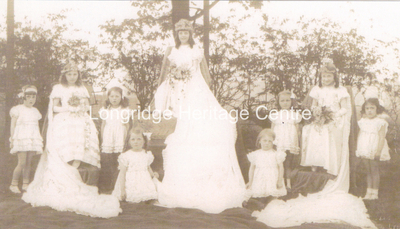 418A - Longridge CofE  - Rose Queen and Attendents - 1934