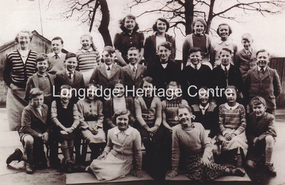 459B - Grimsargh - Schoolchildren with Head Miss Carbis - 1950